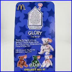 Glory The Bear 1999 McDonalds TY Rare Errors Beanie Baby 1993 Tag 4th Of July