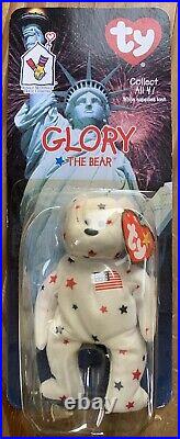 Glory The Bear-1999 McDonalds Ty Beanie Baby with rare errors 1993, OakBrook