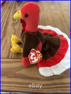 Gobbles Ty Beanie Baby Tag Errors 1996 Turkey Original Retired Mint Rare