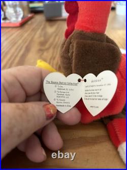 Gobbles Ty Beanie Baby Tag Errors 1996 Turkey Original Retired Mint Rare