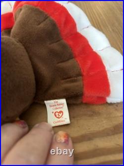 Gobbles Ty Beanie Baby Tag Errors 1996 Turkey Original Retired Mint Rare