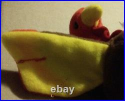 Gobbles the Turkey TY Beanie Baby Very Rare Tag Errors & Design Flaws 1996/L@@k