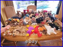 HUGE LOT Of Beanie Babies (85+) ALL TAGS attached very RARE DISCONTINUED 1993-99