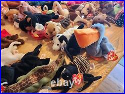 HUGE LOT Of Beanie Babies (85+) ALL TAGS attached very RARE DISCONTINUED 1993-99