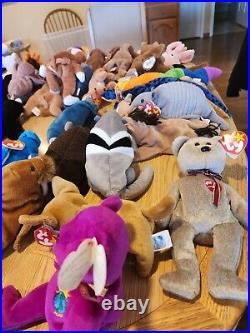 HUGE LOT Of Beanie Babies (85+) ALL TAGS attached very RARE DISCONTINUED 1993-99