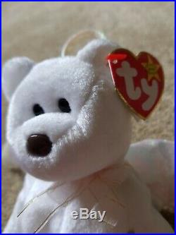 Halo bear ty Beanie baby (really rare) collectable white 1998 perfect condition