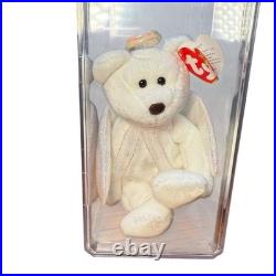 Halo the Bear TY Beanie Baby RETIRED RARE 1998 withTag Errors Brown nose
