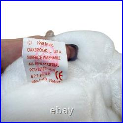 Halo the Bear TY Beanie Baby RETIRED RARE 1998 withTag Errors Brown nose