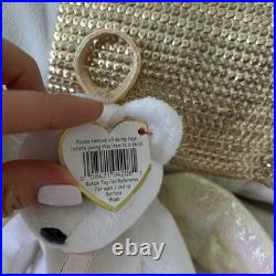 Halo the Bear TY Beanie Baby Retired RARE 1998 withTag Errors Brown nose