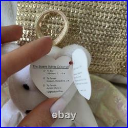 Halo the Bear TY Beanie Baby Retired RARE 1998 withTag Errors Brown nose