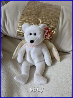 Halo the Bear TY Beanie Baby Retired RARE 1998 withTag Errors Brown nose