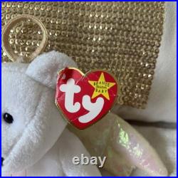 Halo the Bear TY Beanie Baby Retired RARE 1998 withTag Errors Brown nose