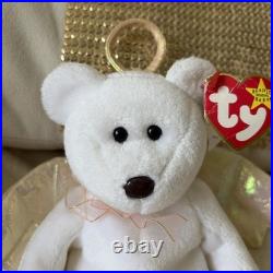 Halo the Bear TY Beanie Baby Retired RARE 1998 withTag Errors Brown nose