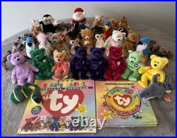 Huge Lot of 36 Vintage Beanie Babies all with TY Tags with Rare 1st Edition Items