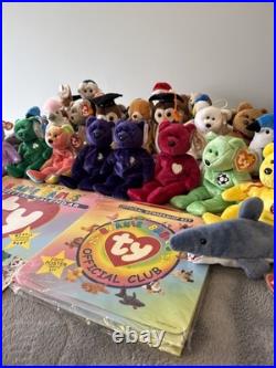 Huge Lot of 36 Vintage Beanie Babies all with TY Tags with Rare 1st Edition Items