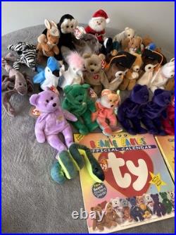Huge Lot of 36 Vintage Beanie Babies all with TY Tags with Rare 1st Edition Items