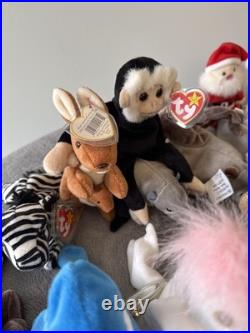 Huge Lot of 36 Vintage Beanie Babies all with TY Tags with Rare 1st Edition Items