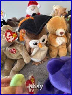 Huge Lot of 36 Vintage Beanie Babies all with TY Tags with Rare 1st Edition Items