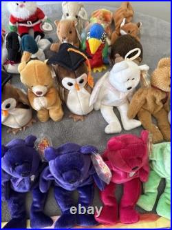 Huge Lot of 36 Vintage Beanie Babies all with TY Tags with Rare 1st Edition Items
