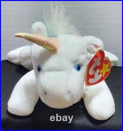 (IRIDESCENT MANE) MYSTIC Beanie Baby Unicorn Retired Rare Ty 93-94 Tag Errors