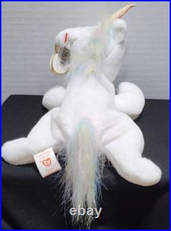 (IRIDESCENT MANE) MYSTIC Beanie Baby Unicorn Retired Rare Ty 93-94 Tag Errors