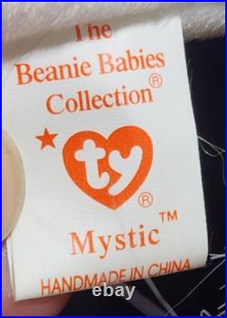(IRIDESCENT MANE) MYSTIC Beanie Baby Unicorn Retired Rare Ty 93-94 Tag Errors