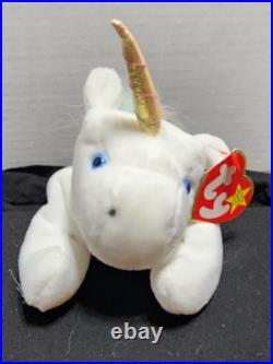 (IRIDESCENT MANE) MYSTIC Beanie Baby Unicorn Retired Rare Ty 93-94 Tag Errors