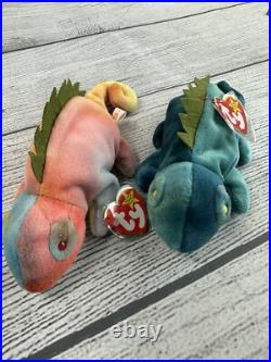 Iggy 1997 Vintage Beanie Babies Combo TY Rare Tags Retired No Tongue PVC Pellets