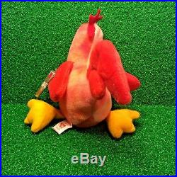 Incredible 1996 Ty Beanie Baby DOODLE The ROOSTER Super RARE Tush Sticker MWMT