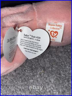 Inky The Octopus Style 4028 1993 Ty Beanie Babies Baby Rare Mint With Errors