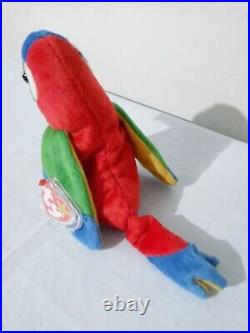 Jabber the Parrot Ty Beanie Baby Rare & Retired 1997/1998 Several Tag Errors