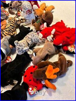 Large Vintage TY Beanie Baby Lot 65 Pcs w Tags Rare Errors Retired Plush NWT NEW