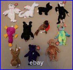 Lot #2 of 11 RARE Ty Beanie Babies All Retired withHang & Butt Tags & Protectors Lot #2 of 11 RARE Ty Beanie Babies All Retired withHang & Butt Tags & Protectors