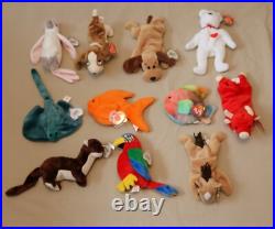 Lot #5 of 11 RARE Ty Beanie Babies All Retired withHang & Butt Tags & Protectors