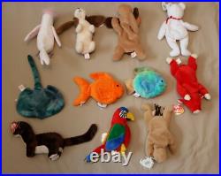 Lot #5 of 11 RARE Ty Beanie Babies All Retired withHang & Butt Tags & Protectors
