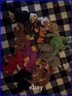 Lot Of 14 Original Vintage Rare Beanie Babies Six Missing Tags