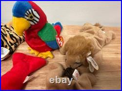Lot Of RARE 1990s Beanie Babies Daisy/Stripes/Pinchers/Derby/Roary/RainbowithJab