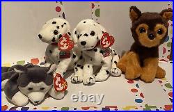 Lot TY Beanie Babies Rare Set 21 Dogs, Mostly Mint Condition See Description