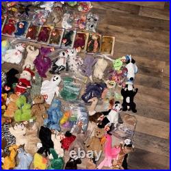 Lot of 138 Ty Beanie Babies Rare Princess, Peace, Bones, Holiday Bears 90