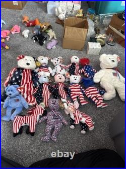 Lot of 15. TY Beanie Baby Patriot Bear America set-Rare & Original! Has all tag
