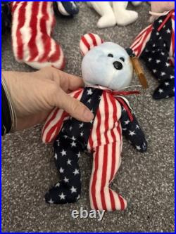 Lot of 15. TY Beanie Baby Patriot Bear America set-Rare & Original! Has all tag