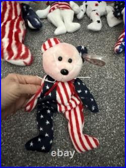 Lot of 15. TY Beanie Baby Patriot Bear America set-Rare & Original! Has all tag