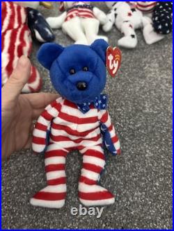 Lot of 15. TY Beanie Baby Patriot Bear America set-Rare & Original! Has all tag