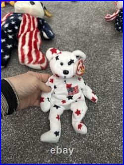 Lot of 15. TY Beanie Baby Patriot Bear America set-Rare & Original! Has all tag