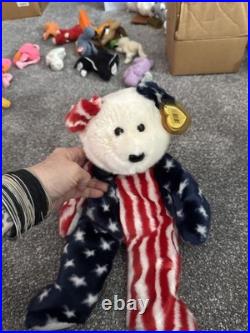 Lot of 15. TY Beanie Baby Patriot Bear America set-Rare & Original! Has all tag