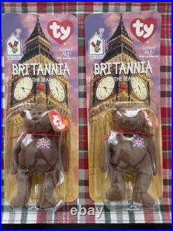 Lot of 2 Rare 1993 Tag Error Ty McDonalds Teenie Beanie Britannia The Bear