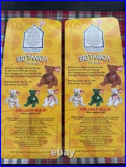 Lot of 2 Rare 1993 Tag Error Ty McDonalds Teenie Beanie Britannia The Bear