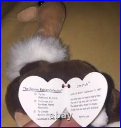 Lot of 3 Ultra Rare TY Beanie Babies. Stretch, Pinky, Twigs. Fantastic Trio