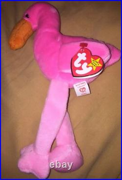 Lot of 3 Ultra Rare TY Beanie Babies. Stretch, Pinky, Twigs. Fantastic Trio