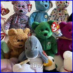 Lot of 36 Vintage Retired Rare TY Beanie Babies W Tags Collection Collectible